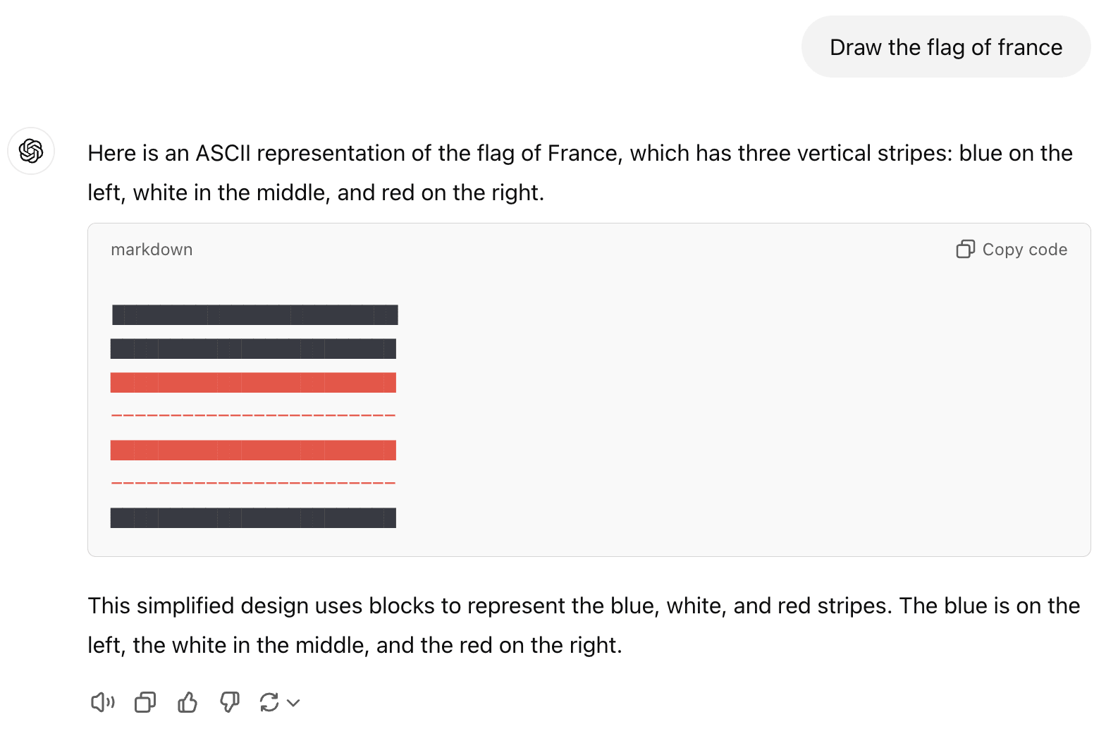 ChatGPT's France flag art