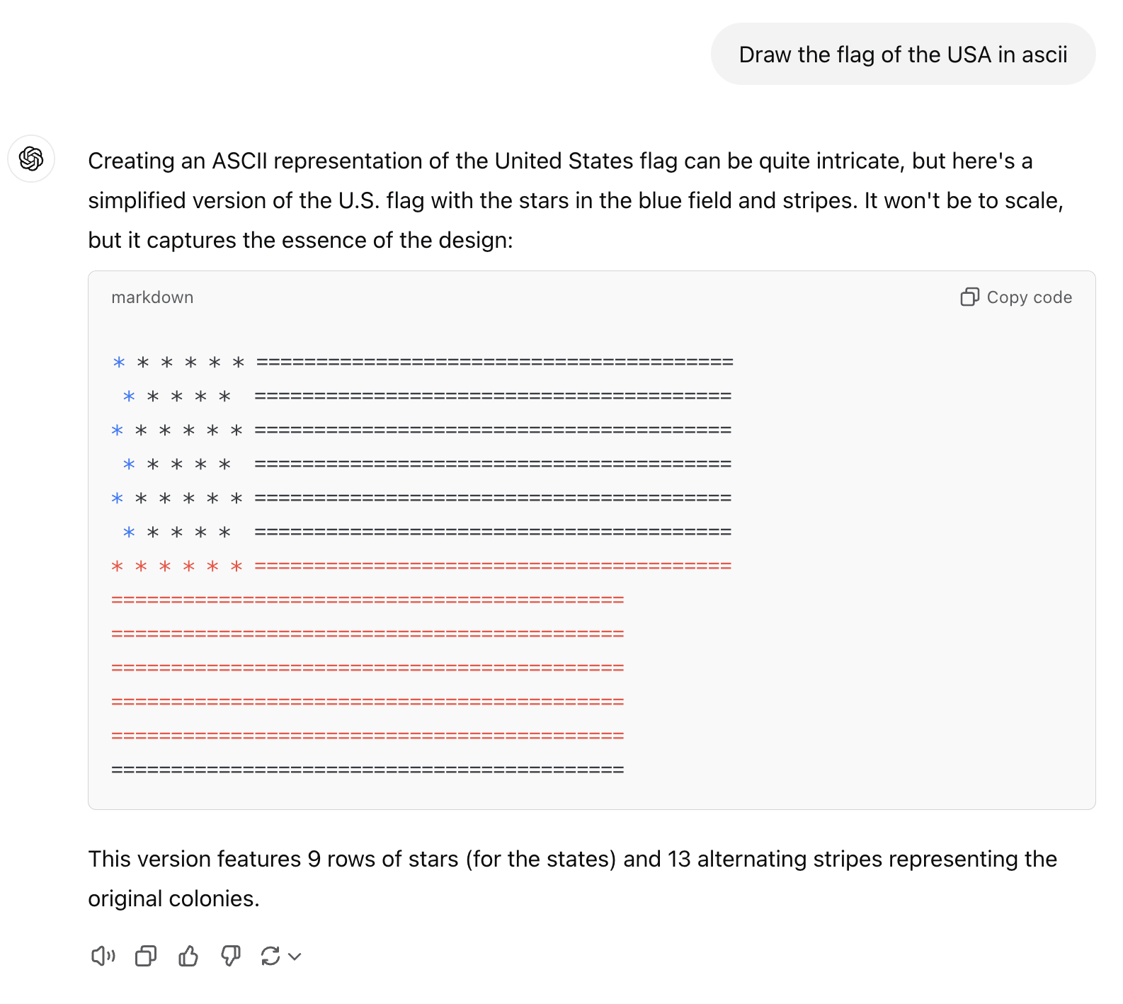 ChatGPT's US flag art