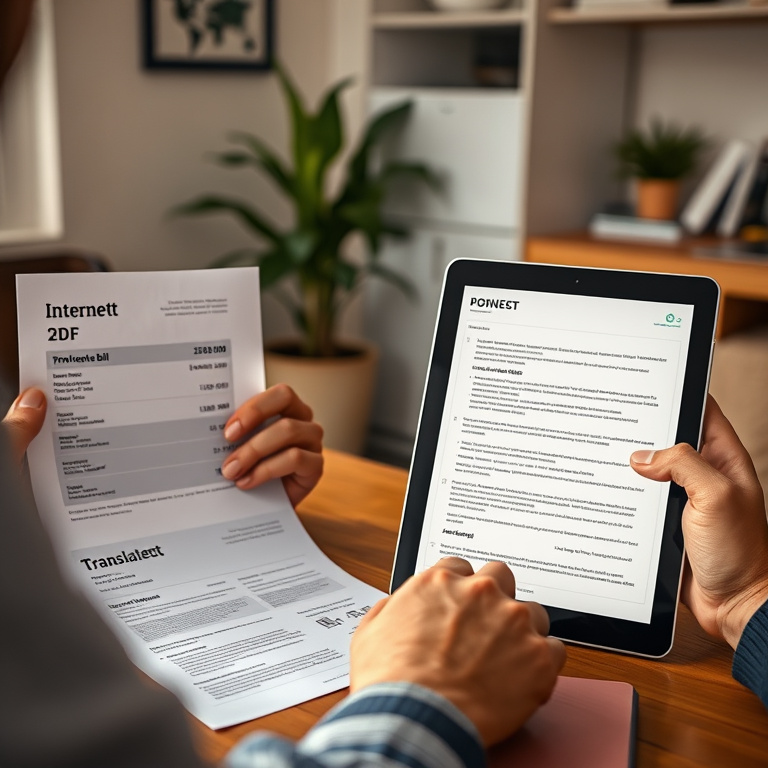 Accurate Internet Bill PDF Translation