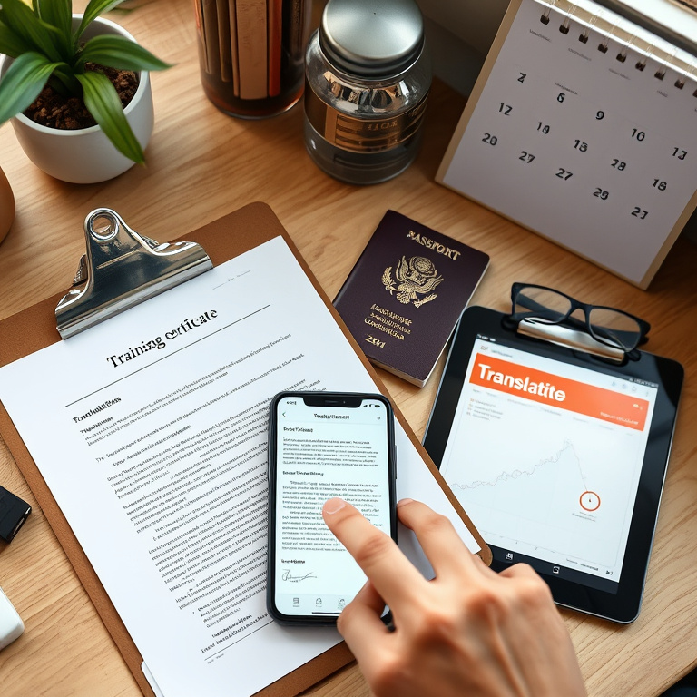 Training Certificate PDF Translation